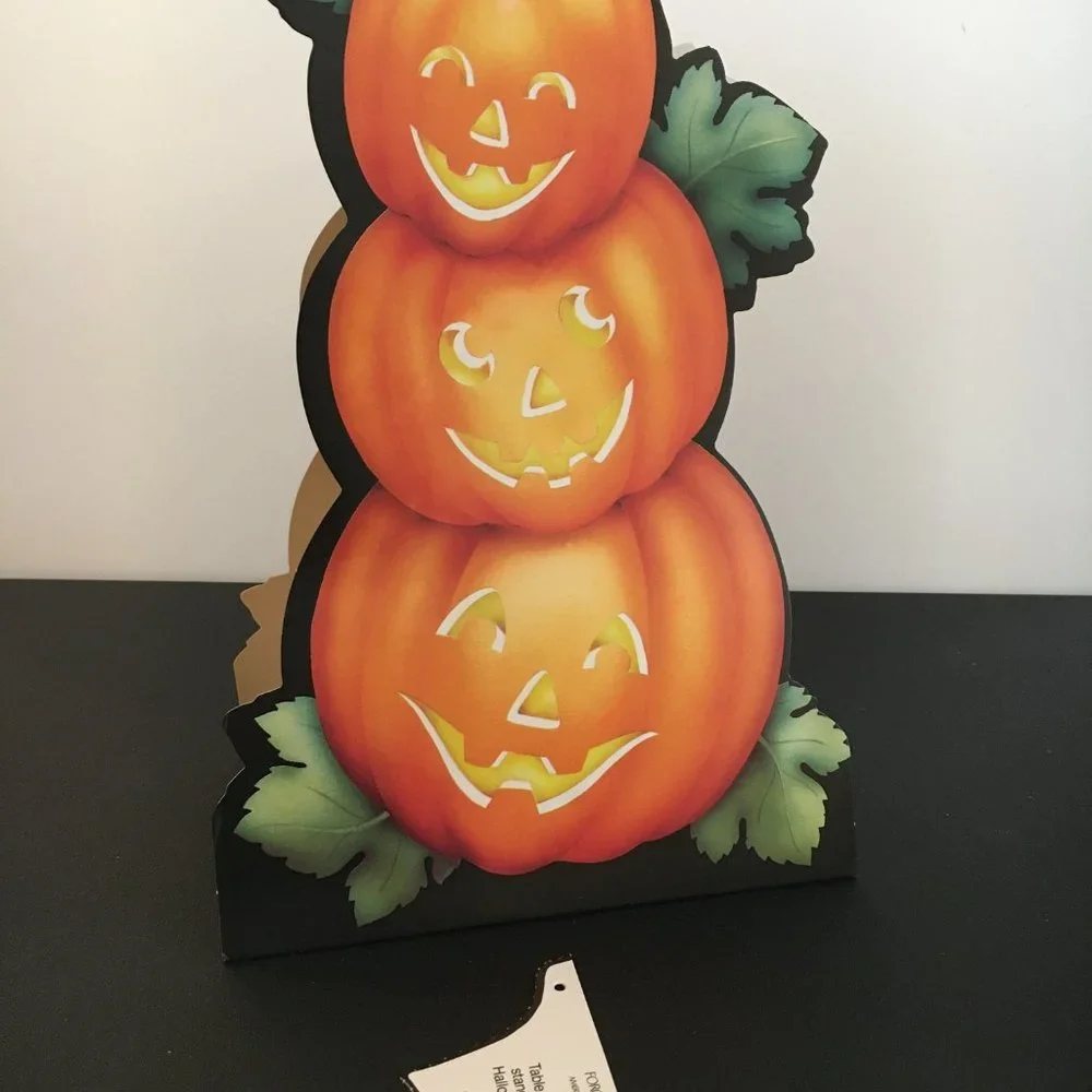 Halloween Decoration ONE Vintage Standing Die Cut Pumpkins American Greetings